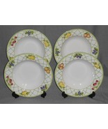 Set (4) Mikasa Casual Classics FRUIT RAPTURE PATTERN Soup Bowls - $39.59
