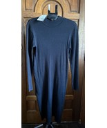 Lily Rose Ribbed Long Sleeve Sweater Midi Dress Black Size 1X - $33.00