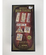 Game Gallery Wooden Brain Teasers - 7 Wooden Puzzle Games Family Game Night - $14.36 CAD