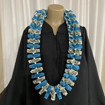 Graduation Money Lei 25 Crisp New Bills Folded Turquoise Blue Aqua White... - £70.48 GBP