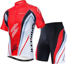 sponeed Bicycle Jersey for Men Cyclist Shirts and Shorts Set Short Sleeve Suits - £62.94 GBP