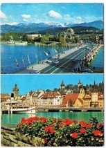 Switzerland Postcard  Luzern Lucerne Dual View - £1.73 GBP