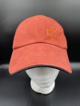 Harley Davidson Hat Women&#39;s Embellished Orange Bejeweled Bar Shield Rhin... - £12.85 GBP