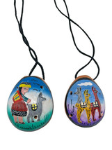 Ocarina Whistle Pendant Necklaces Set Lot 2 Llama Peruvian Ethnic Handpa... - $46.53