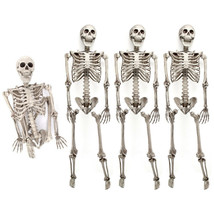 4Pcs 90Cm/3Ft Halloween Human Skeleton Skulls Poseable Life Size Bone Party Dec - £130.49 GBP
