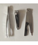 Groom Kit Unisex - Nail Clippers, Nail File, Tweezer, Silvertone - $7.18 CAD