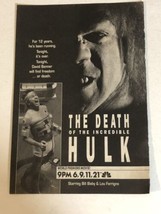 Death Of The Incredible Hulk Tv Guide Print Ad Bill Bixby Lou Ferigno TPA12 - £4.68 GBP