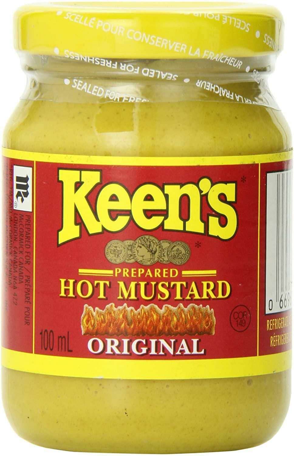 Primary image for 2 Jars Of Keen's Original Prepared Hot mustard 100ml each Canada Free Shipping