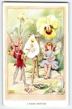 Fairies Postcard Sprites Painting Picture Fantasy Rene Cloke Valentine &amp; Sons - £14.94 GBP