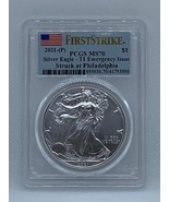 2021 American Silver Eagle P Emergency Issue Type 1 PCGS Ms 70 First Str... - £119.10 GBP