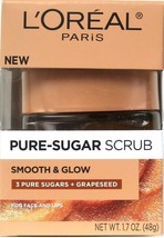 1 L&#39;Oreal Paris 1.7 Oz Smooth &amp; Glow 3 Pure Sugars &amp; Grapeseed Face &amp; Li... - $20.99