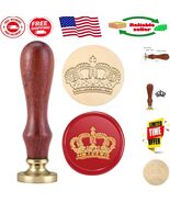 Elegant Crown Wax Seal Stamp in Brass and Wood - Perfect for Invitations... - $23.90 CAD