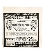 1948 US Infantry Sound Powered Telephone Advertisement War Surplus E2J2 - €8,58 EUR