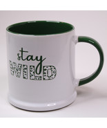 Stay Wild Large Coffee Mug Green And White Ceramic Tea Cup With Green Ha... - £8.85 GBP