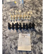 Vintage Hard Plastic Chess Set 32 Weighted Pieces with Felt Bottoms SUPE... - £21.11 GBP