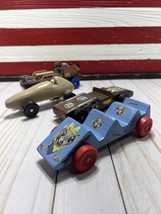 4 Vintage 7&quot; Pine Wood Soap Box Derby Race Cars Boy Cub Scouts Gravity Racers - £33.42 GBP