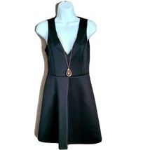 Black Sleeveless Mini A Line Dress Juniors Size Medium V Neck Prom - £11.66 GBP