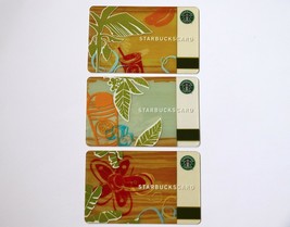 3 x STARBUCKS GIFT CARD 2006 SUMMER TRIO&quot; Banana-Frappuccino-Flower&quot; SET... - £23.31 GBP