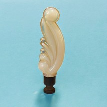 Vintage Aladdin Alacite Lamp Finial Scrolling Plume Shape Art Deco Glass 4 Inch - £34.73 GBP
