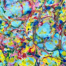 Stone Pattern No 1 Original Art Colorful Handmade Marbled Paper Matted 11x14in - £50.81 GBP