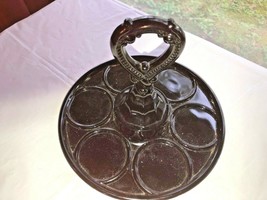 Vintage Black Amethyst Cordial Tray Greenburg Handled - £12.57 GBP