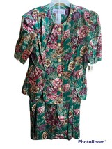 VTG 80s Brandywine Creek Floral Gold Dress Vintage Women’s Size 13/14 NW... - $19.24