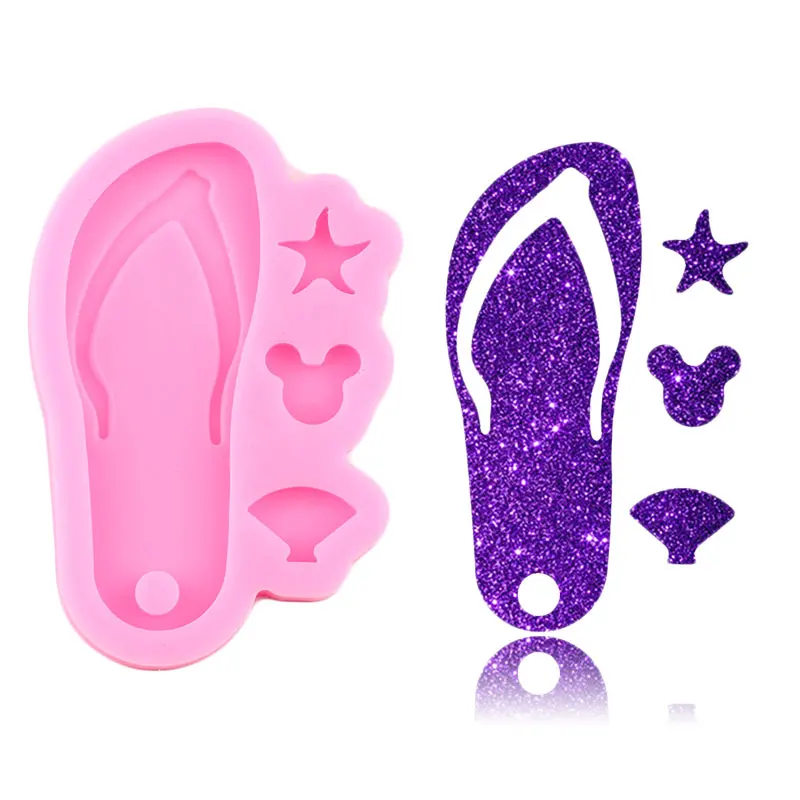 Super Glossy Flip Flop  Shape Keychain  Mold Neck Ma Jewelry Epoxy Resin Molds P - $40.97