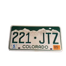 Colorado License Plate 221• JTZ W/05 Tag Green White Mountains Mancave B... - $20.00