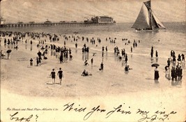 Udb Real Photo POSTCARD- The Beach &amp; Steel Pier, Atlantic City, Nj BK48 - £4.74 GBP