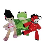 Scentsy Buddy Plush Lot 3 Ribbert Frog Pink Ballerina Bandit Clip On Sce... - $22.06
