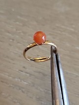 Vintage Carnelian 1/20 12K Gold Ball Ring Minimalist Band Sz 6 Adjustable  - £27.69 GBP