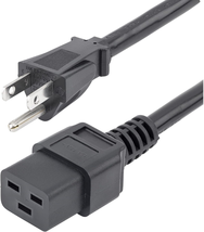 6Ft (1.8M) Heavy Duty Power Cord, NEMA 5-15P to C19 AC Power Cord, 15A 1... - €46,33 EUR