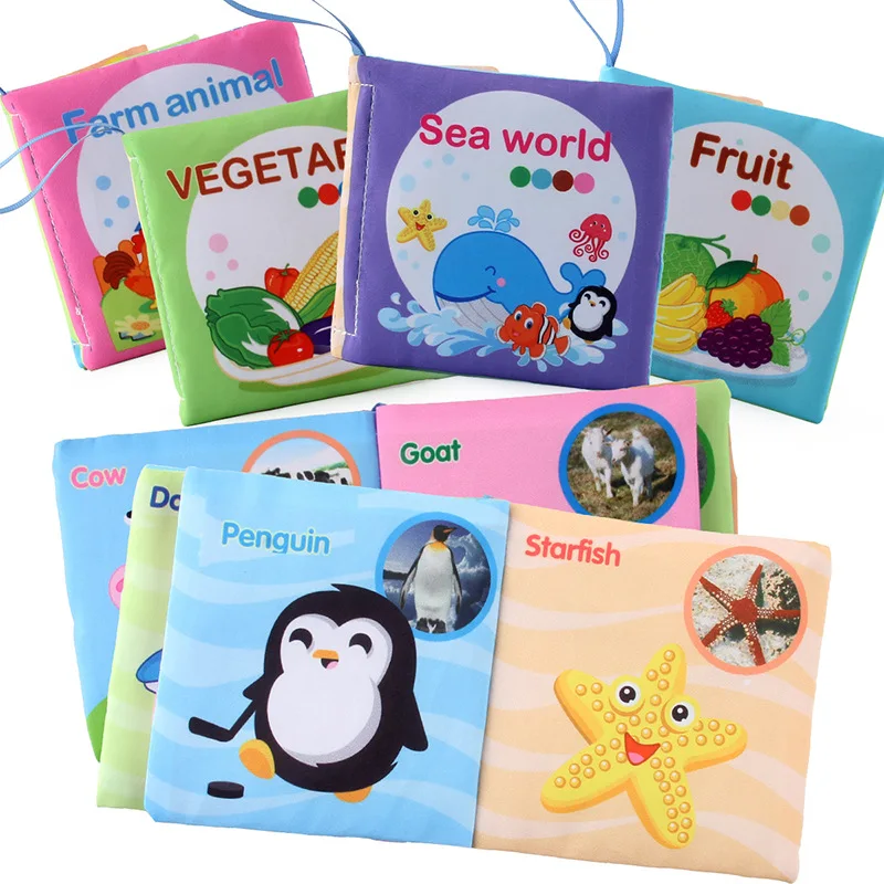 Play Hand Puppet Fabric Books Newborn Baby Educational Cloth Book Play Early Lea - £23.09 GBP