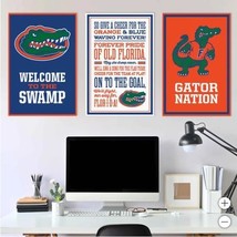 Florida Gators Wall Art Orange Blue NCAA 3-Piece Adhesive Canvas Peel-an... - $79.99