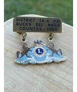 Lions Club Lapel Pin District 14-A PA Bucks Del Phila Counties 1980 - $35.29 CAD