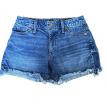 Universal Thread High Rise Shortie Jean Shorts Cut Off Blue Denim Size 2 26 - £7.77 GBP