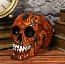 Ebros Day Of The Dead Fire Tattoo Sugar Skull Statue 5.5&quot;L Cranium Figurine - £19.23 GBP