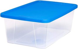 Homz Plastic Storage Shoe Box, With Lid, 6 Quart, Clear, Stackable, 10-Pack. - £34.53 GBP