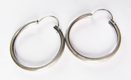 Simple Classic 925 Sterling Silver 24mm Hoop Earrings - £19.46 GBP