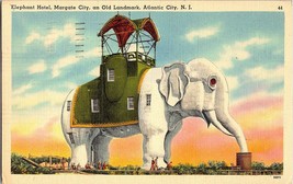Vintage Linen Postcard Elephant Hotel Old Landmark Atlantic City Novelty - $8.99