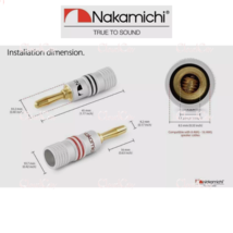 Plated Banana Plug Nakamichi Excel Series 24K Gold 12 AWG - 18 AWG Gauge Size 4 - £12.72 GBP