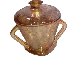 Vintage Iridescent Floragold Sugar Bowl with Lid Depression Glass EUC - $23.99