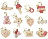 Lenox Valentine&#39;s Day Miniature Tree Ornaments Set of 12 Be Mine Dove Cu... - £312.05 GBP
