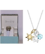 Elsa &amp; Anna Accutime Disney Frozen Watch Gems &amp; Frozen Crystal Snowflake... - $69.99