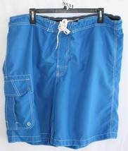 Merona Blue With White Threads Sz Xl Swim Trunk #8531 - £4.63 GBP