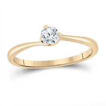 14kt Yellow Gold Round Diamond Solitaire Bridal Wedding Engagement Ring 1/4 Cttw - £648.75 GBP