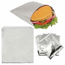 50 X Grease Proof Burger Foil Bags Warm Hot Warm Sandwich Pita Food Stor... - $38.99