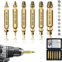 Gifts For Men, Jebousike 6Pcs Titanium Damaged Screw Extractor Set -, Gold - $25.77