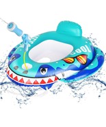 Kids Shark Pool Floats with Water Gun Inflatable Pool Floater for Toddle... - $15.15