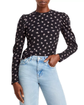 Aqua Womens Ribbed Floral Pullover Top XS - £24.37 GBP